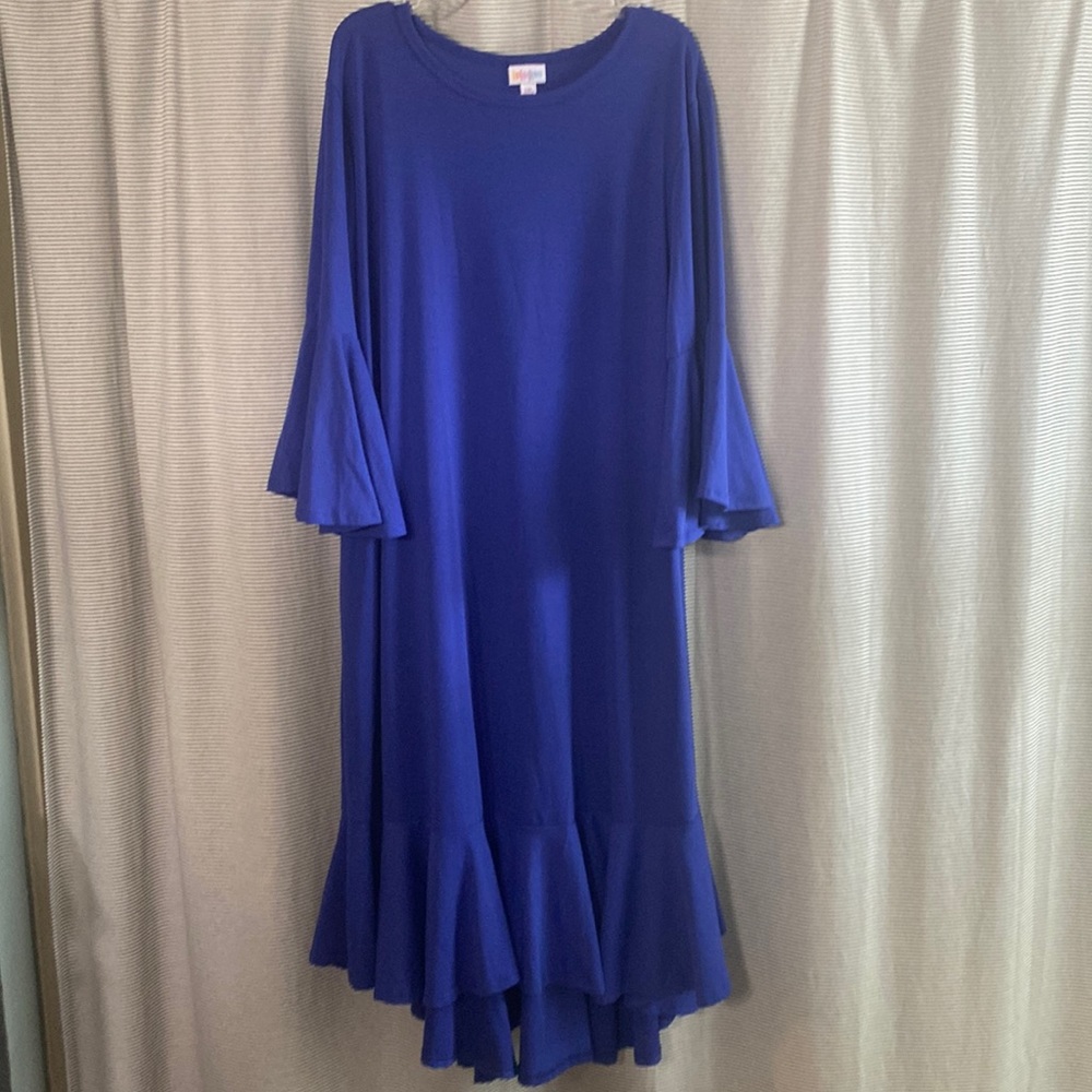 Cobalt blue dress.